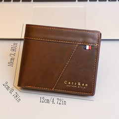Men's PU Leather Short Wallet Card Holder