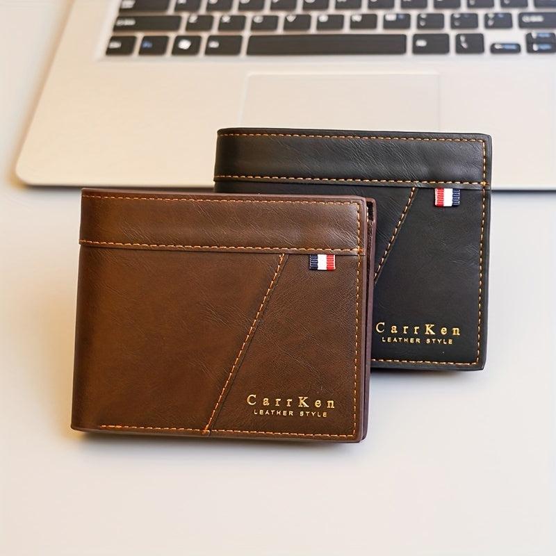 Men's PU Leather Short Wallet Card Holder