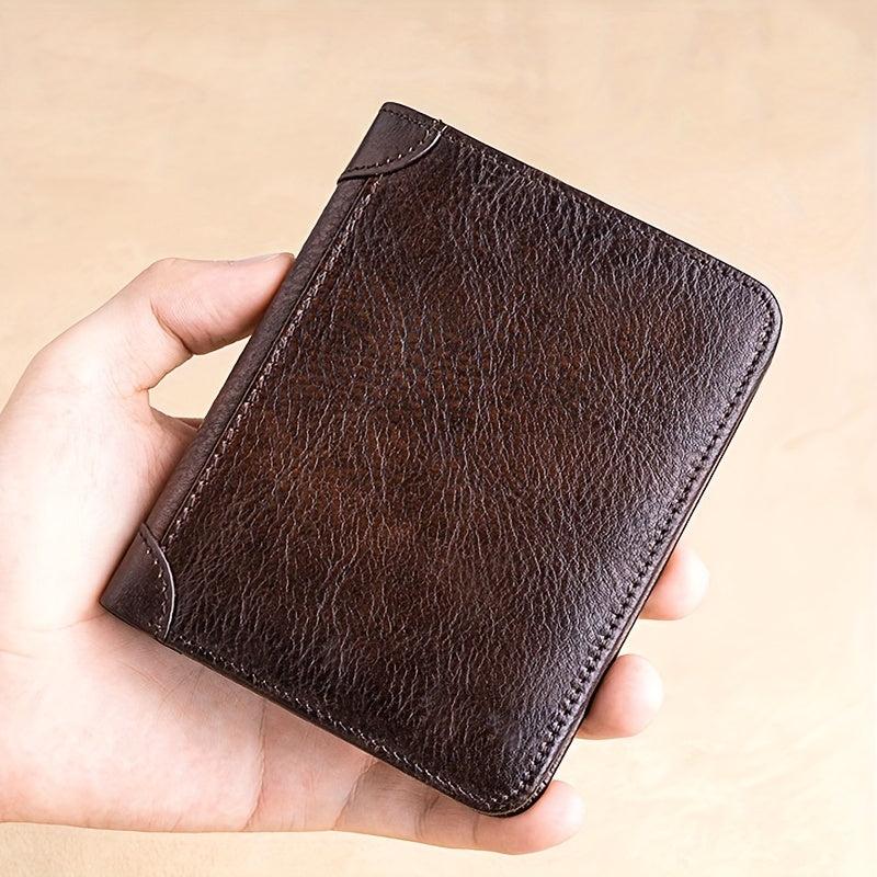 Men's Vintage Leather Bifold Wallet Slim ID Credit Card Holder