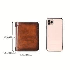 Men's Vintage Leather Bifold Wallet Slim ID Credit Card Holder