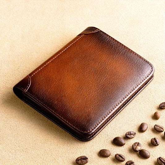 Men's Vintage Leather Bifold Wallet Slim ID Credit Card Holder