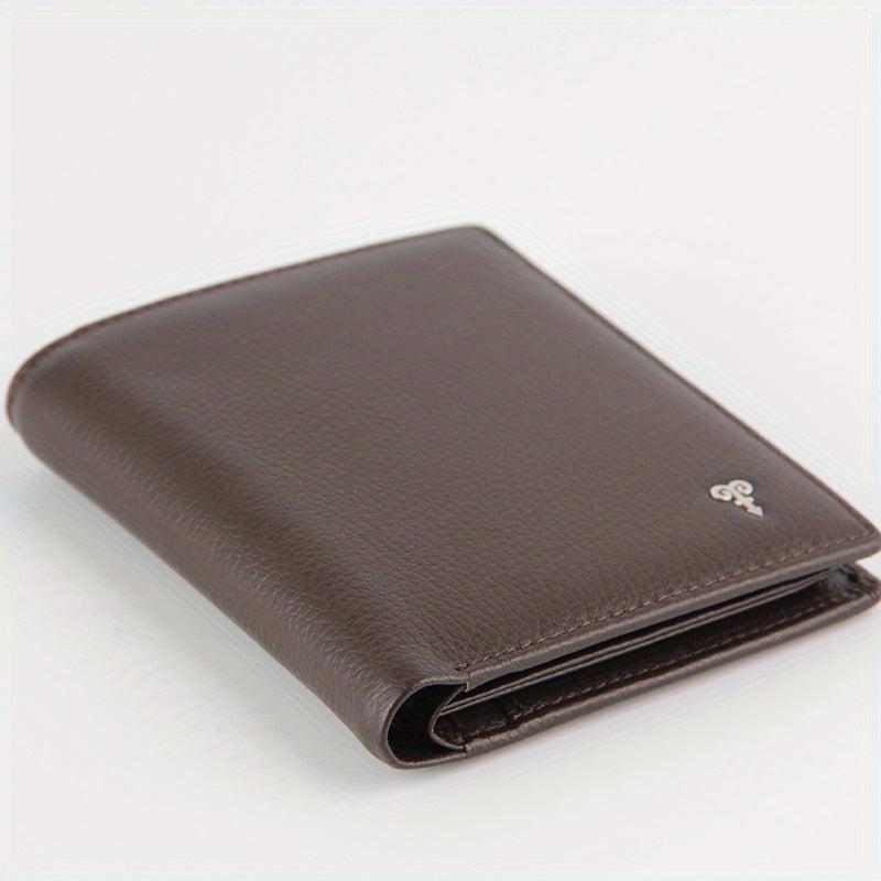 Men's Leather Short Wallet With Zipper Interlayer Card Holder