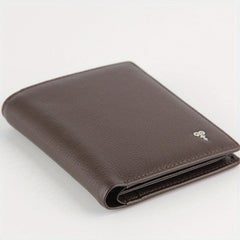 Men's Leather Short Wallet With Zipper Interlayer Card Holder