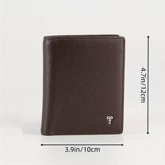 Men's Leather Short Wallet With Zipper Interlayer Card Holder