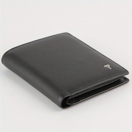 Men's Leather Short Wallet With Zipper Interlayer Card Holder