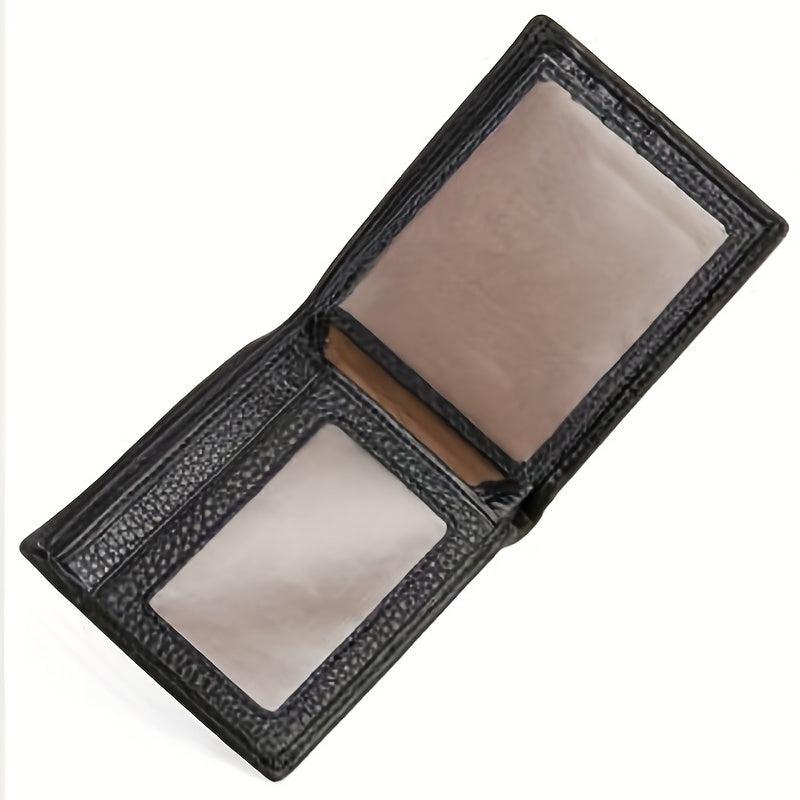Men's Leather Wallet First Layer Cowhide Money Clip RFID Card Holder