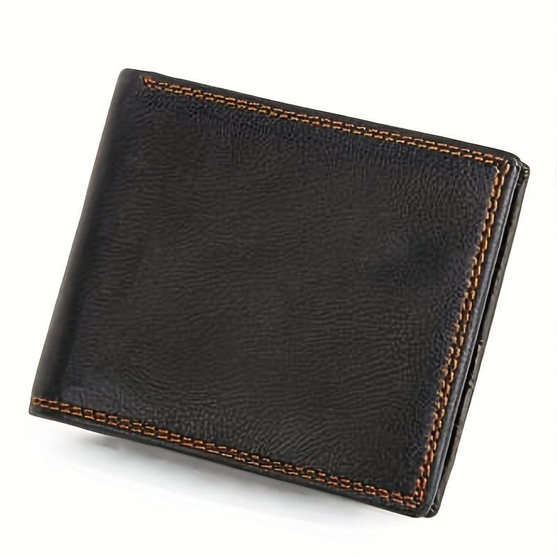 Men's Leather Wallet First Layer Cowhide Money Clip RFID Card Holder