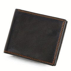 Men's Leather Wallet First Layer Cowhide Money Clip RFID Card Holder