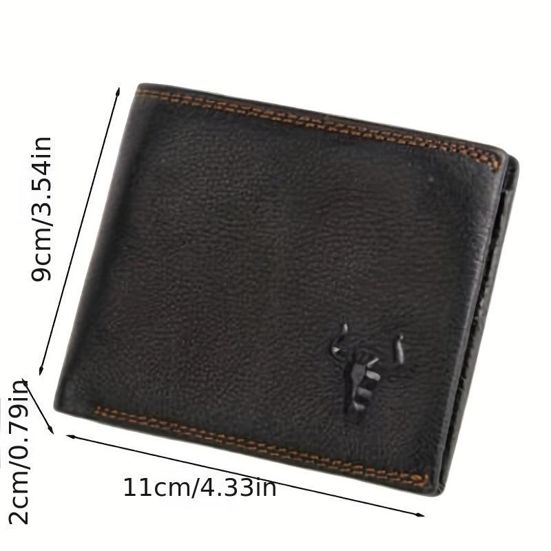 Men's Leather Wallet First Layer Cowhide Money Clip RFID Card Holder