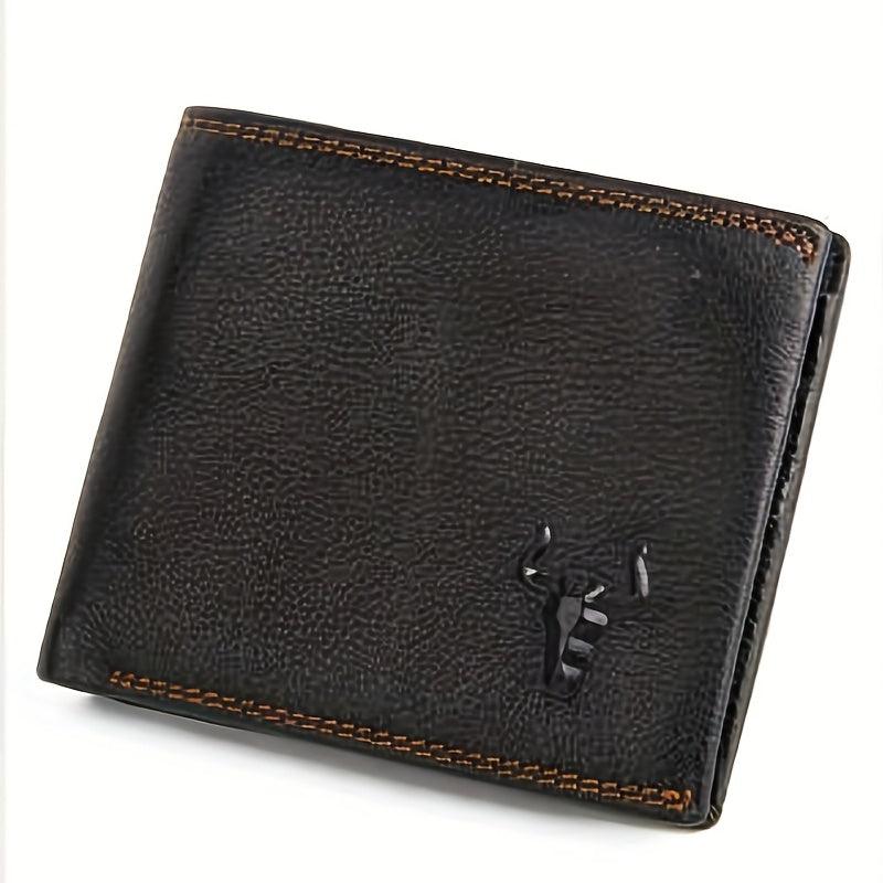 Men's Leather Wallet First Layer Cowhide Money Clip RFID Card Holder