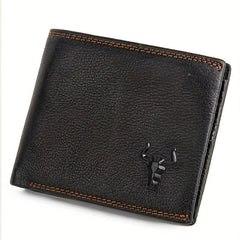 Men's Leather Wallet First Layer Cowhide Money Clip RFID Card Holder