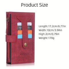 Red iPhone 14 S23 Zipper Wallet Case