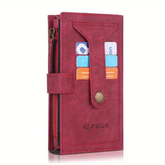 Red iPhone 14 S23 Zipper Wallet Case