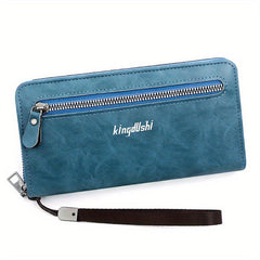 PU Leather Zipper Handbag Business Clutch Bag Card Slots Purse Wallet