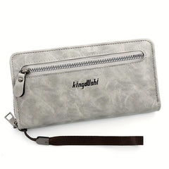 PU Leather Zipper Handbag Business Clutch Bag Card Slots Purse Wallet
