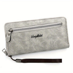 PU Leather Zipper Handbag Business Clutch Bag Card Slots Purse Wallet