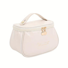 Letter Graphic Cosmetic Bag Small Faux Leather Makeup Bag