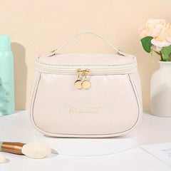 Letter Graphic Cosmetic Bag Small Faux Leather Makeup Bag