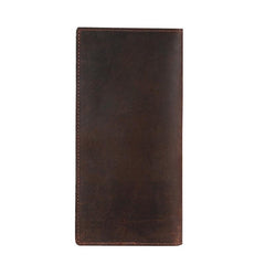 Men's Vintage Leather Clutch Wallet Crazy Horse Multifunction Money Clip