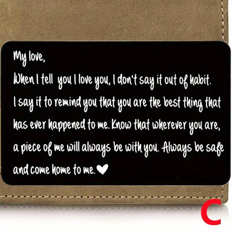 Engraved Aluminum Alloy Wallet Card Romantic Gift For Boyfriend Husband