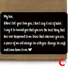 Engraved Aluminum Alloy Wallet Card Romantic Gift For Boyfriend Husband