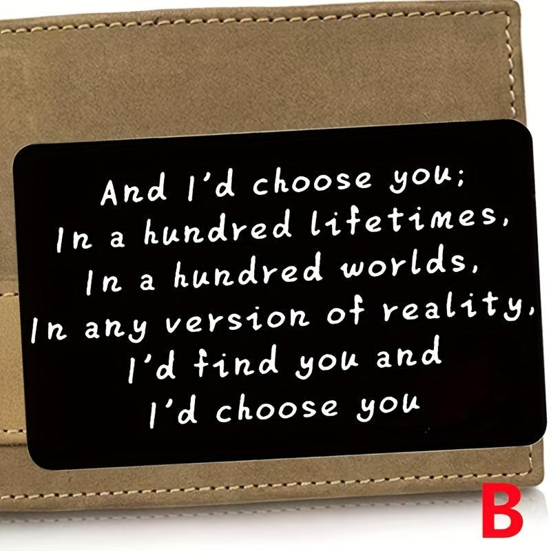 Engraved Aluminum Alloy Wallet Card Romantic Gift For Boyfriend Husband
