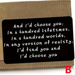 Engraved Aluminum Alloy Wallet Card Romantic Gift For Boyfriend Husband