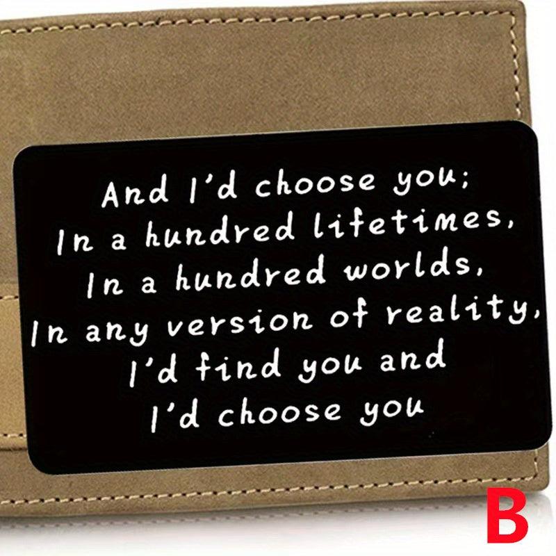 Engraved Aluminum Alloy Wallet Card Romantic Gift For Boyfriend Husband