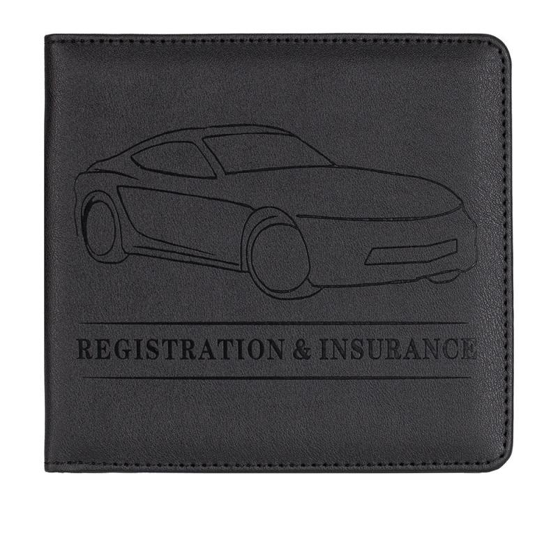 Car Insurance Information Folder PU Leather Driver's Folder