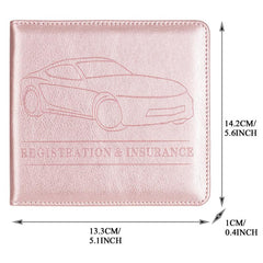 Car Insurance Information Folder PU Leather Driver's Folder