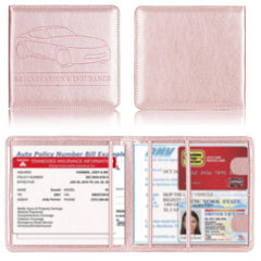 Car Insurance Information Folder PU Leather Driver's Folder