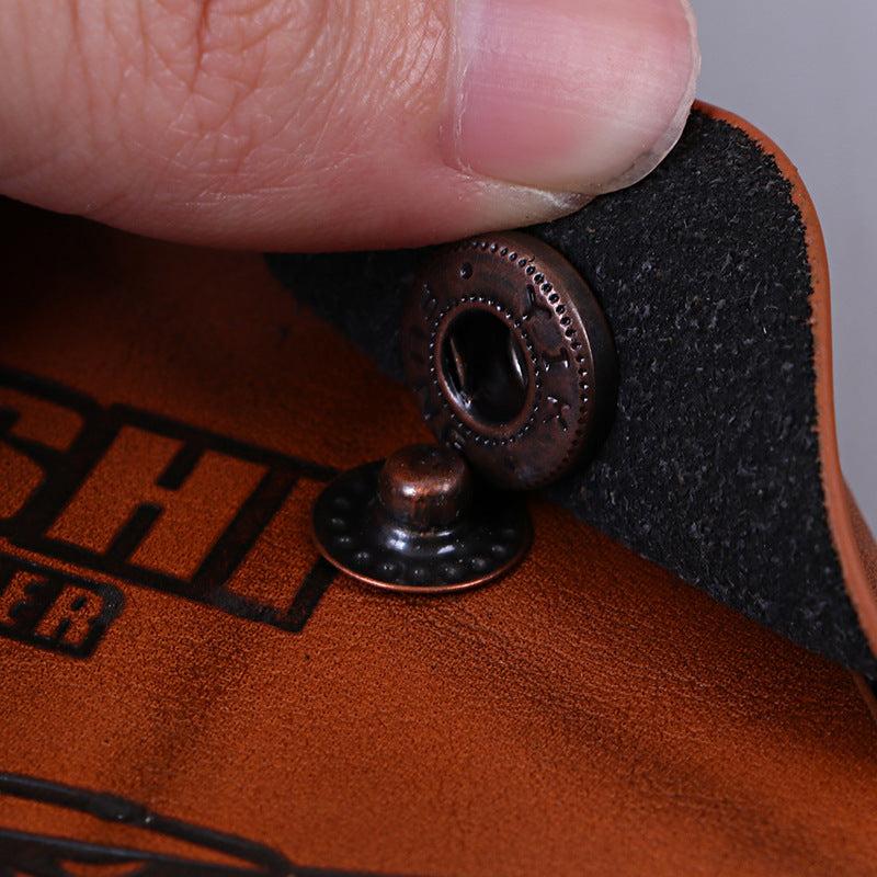 Men's Card Slot Coin Purse Short Snap Button Wallet