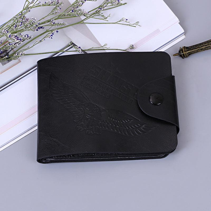 Men's Card Slot Coin Purse Short Snap Button Wallet