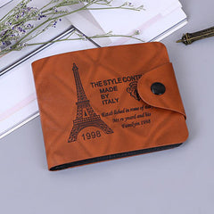 Men's Card Slot Coin Purse Short Snap Button Wallet