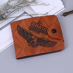 Men's Card Slot Coin Purse Short Snap Button Wallet