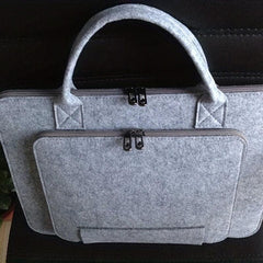 Felt Double Layer Computer Bag Solid Laptop Briefcase for Business Trip