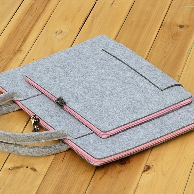 Felt Double Layer Computer Bag Solid Laptop Briefcase for Business Trip