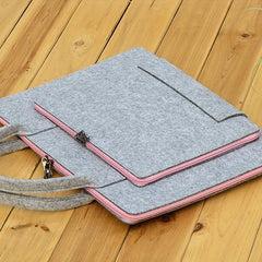 Felt Double Layer Computer Bag Solid Laptop Briefcase for Business Trip