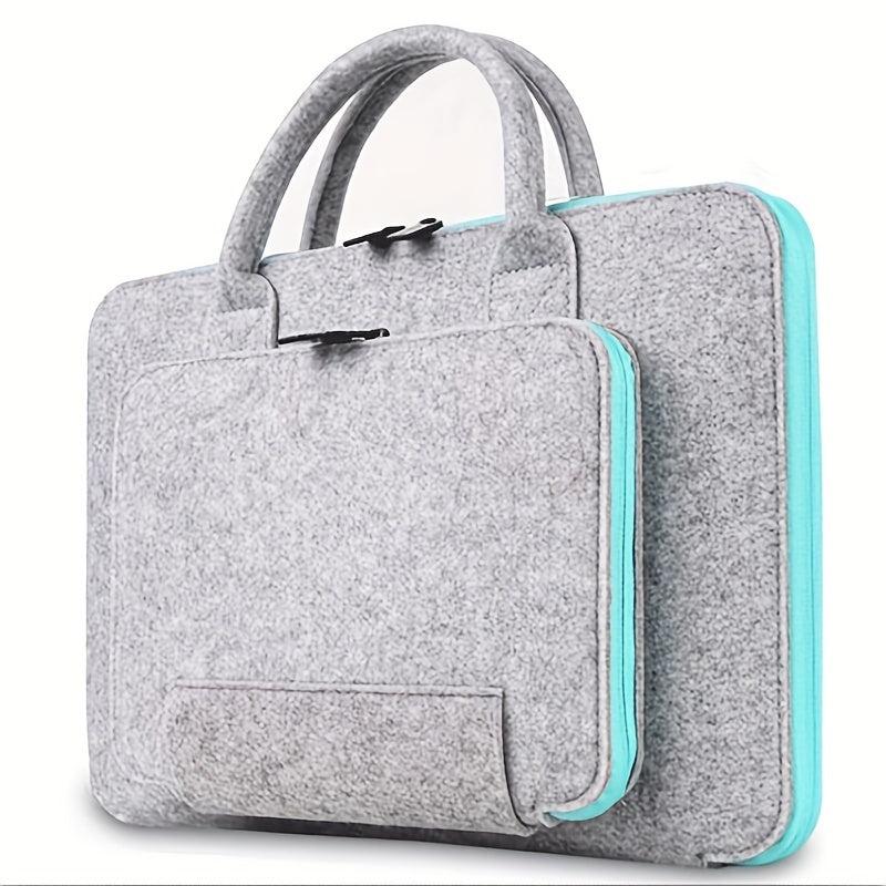 Felt Double Layer Computer Bag Solid Laptop Briefcase for Business Trip