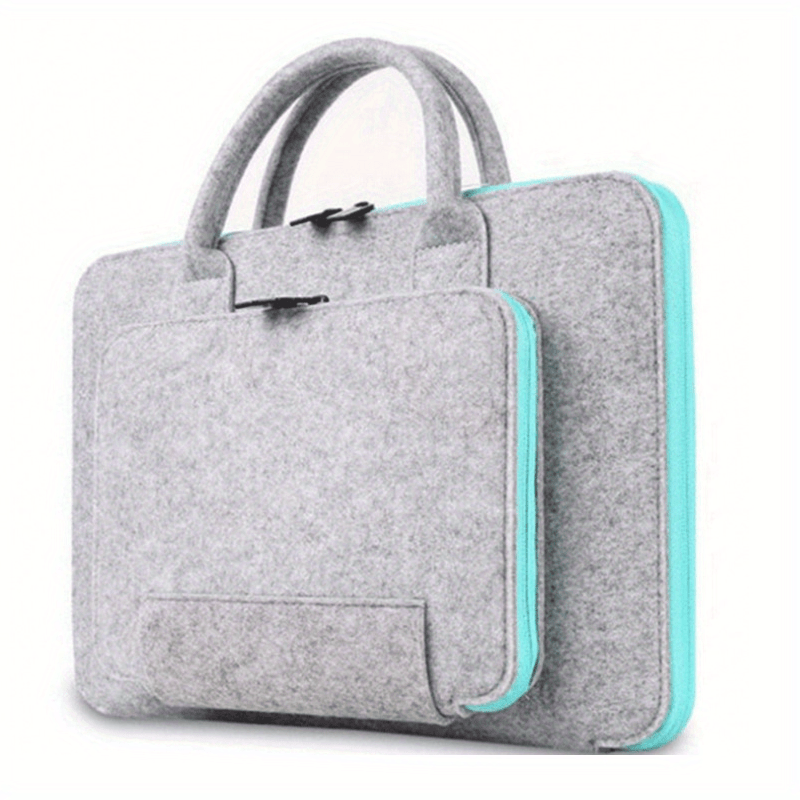 Felt Double Layer Computer Bag Solid Laptop Briefcase for Business Trip