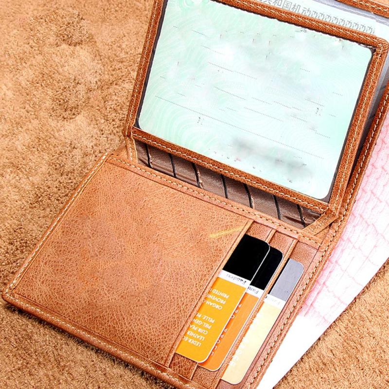 Vintage Retro Short Leather Men's Wallet First Layer Unisex Small Wallet Bag