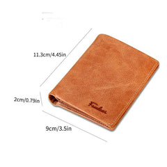 Vintage Retro Short Leather Men's Wallet First Layer Unisex Small Wallet Bag