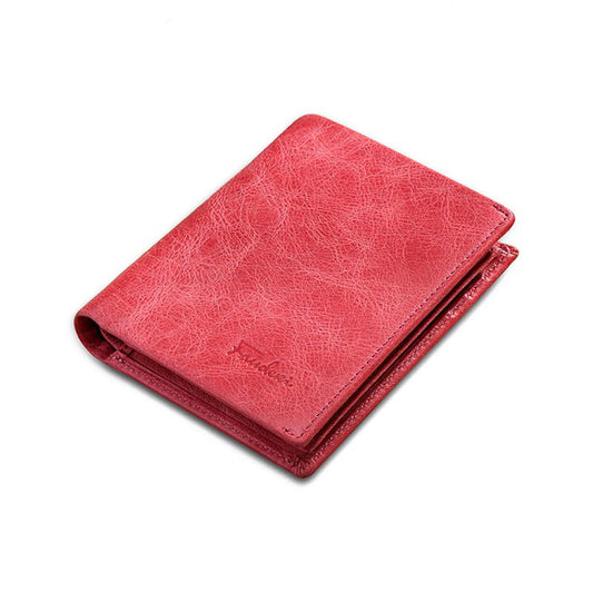 Vintage Retro Short Leather Men's Wallet First Layer Unisex Small Wallet Bag