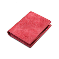 Vintage Retro Short Leather Men's Wallet First Layer Unisex Small Wallet Bag
