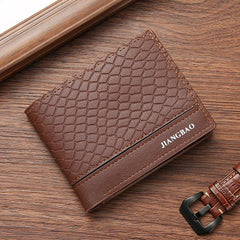 Men's Snake Pattern Short Wallet Card Slots Purse