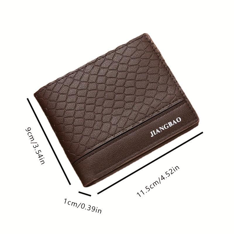 Men's Snake Pattern Short Wallet Card Slots Purse
