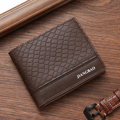 Men's Snake Pattern Short Wallet Card Slots Purse