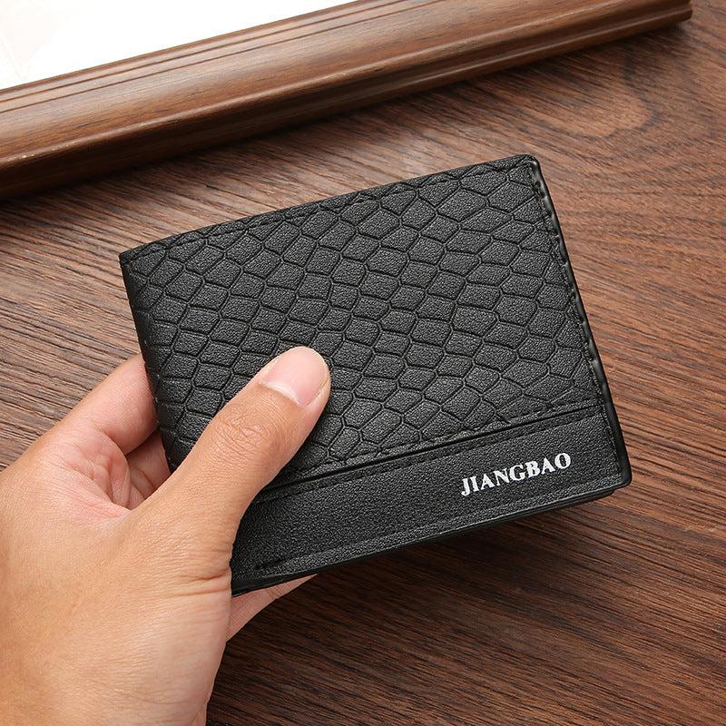 Men's Snake Pattern Short Wallet Card Slots Purse