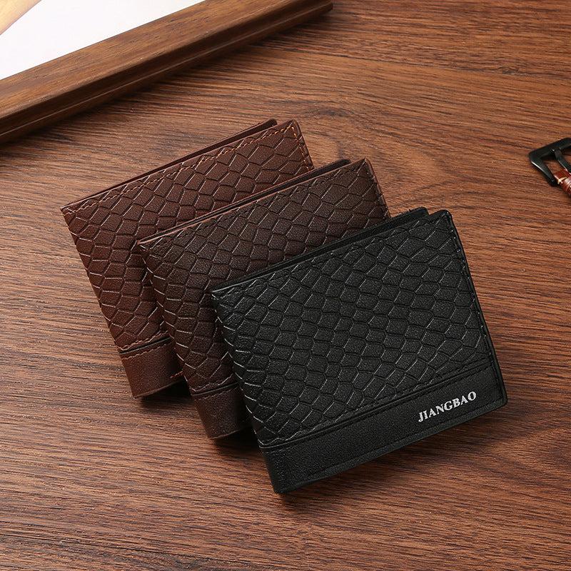 Men's Snake Pattern Short Wallet Card Slots Purse