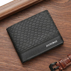 Men's Snake Pattern Short Wallet Card Slots Purse